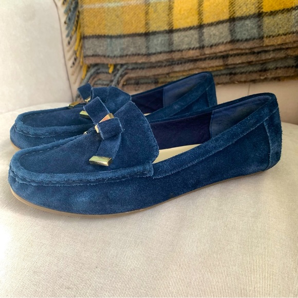 Navy Genuine Leather Loafer - Picture 1 of 8